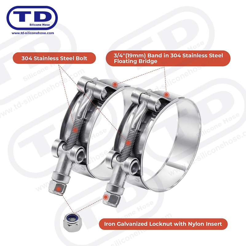 Zware t-bolt siliconen slangklem