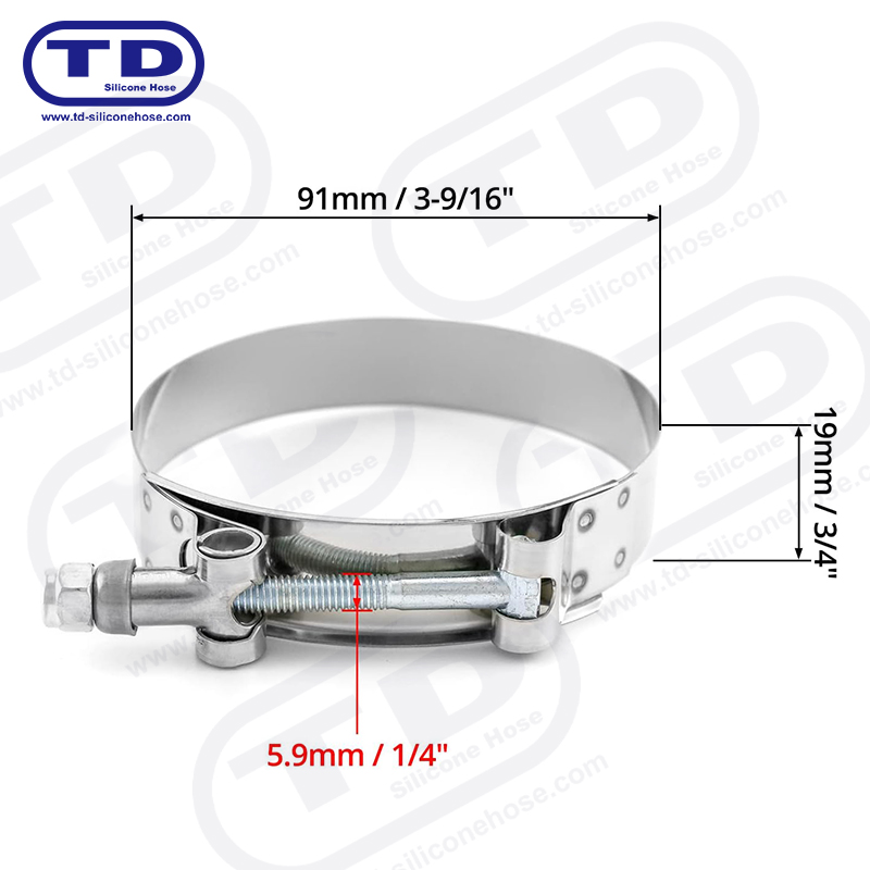 Zware t-bolt siliconen slangklem