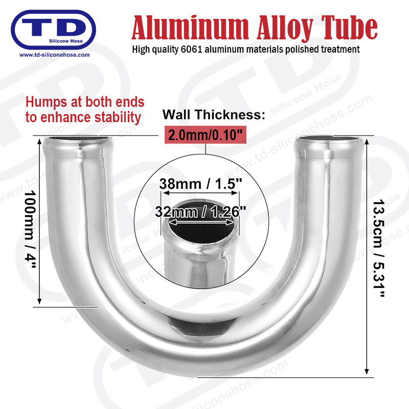 Aluminium pijp 180 ° elleboog OD: 1,5 