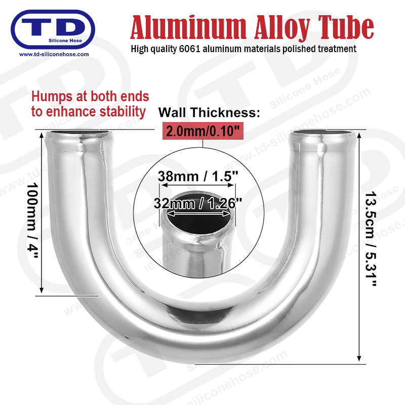Aluminium pijp 180 ° elleboog OD: 1.0 